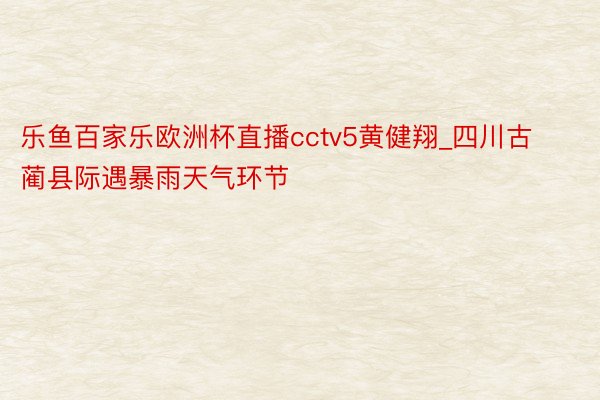 乐鱼百家乐欧洲杯直播cctv5黄健翔_四川古蔺县际遇暴雨天气环节