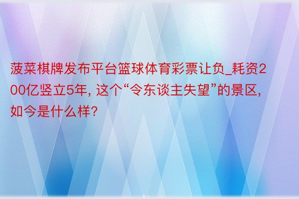 菠菜棋牌发布平台篮球体育彩票让负_耗资200亿竖立5年, 这个“令东谈主失望”的景区, 如今是什么样?